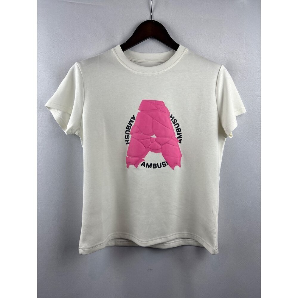 Women’s Ambush Large White T-Shirt w/ Pink A Logo